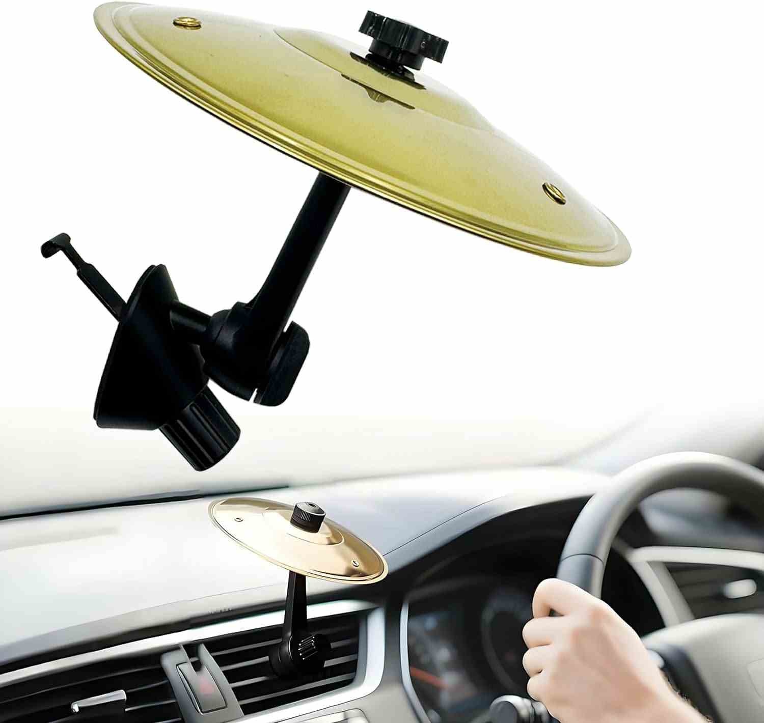 Car Cymbal Air Vent Mini Drum Crash Cymbal for Car Dashboard, Compact & Durable Musical Car Accessory for Drivers, Fits All Vehicles