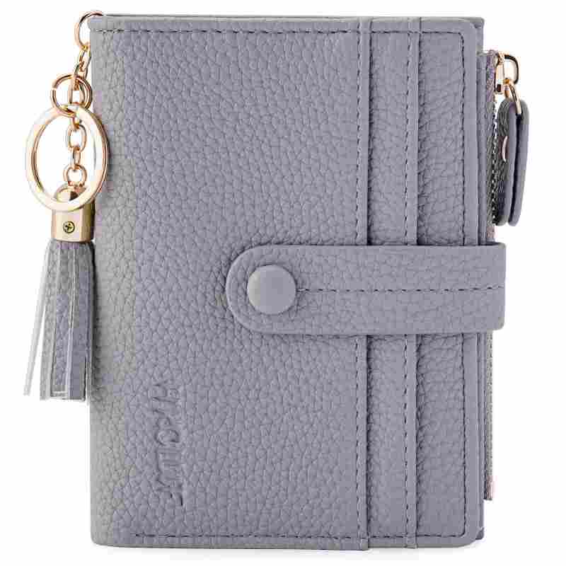 Small Wallet Women Minimalist Slim Bifold Wallets Zipper Leather Wallet Women Credit CardLarge Capacity Holder Wallets With ID WindowOutdoorfun dealsforyoudays
