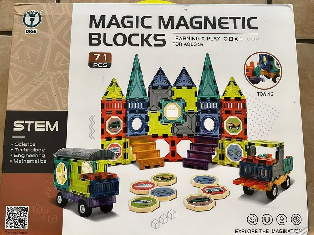 Magnetic Building Blocks Magna Tiles STEM Educational Construction Blocks (71 Pieces)