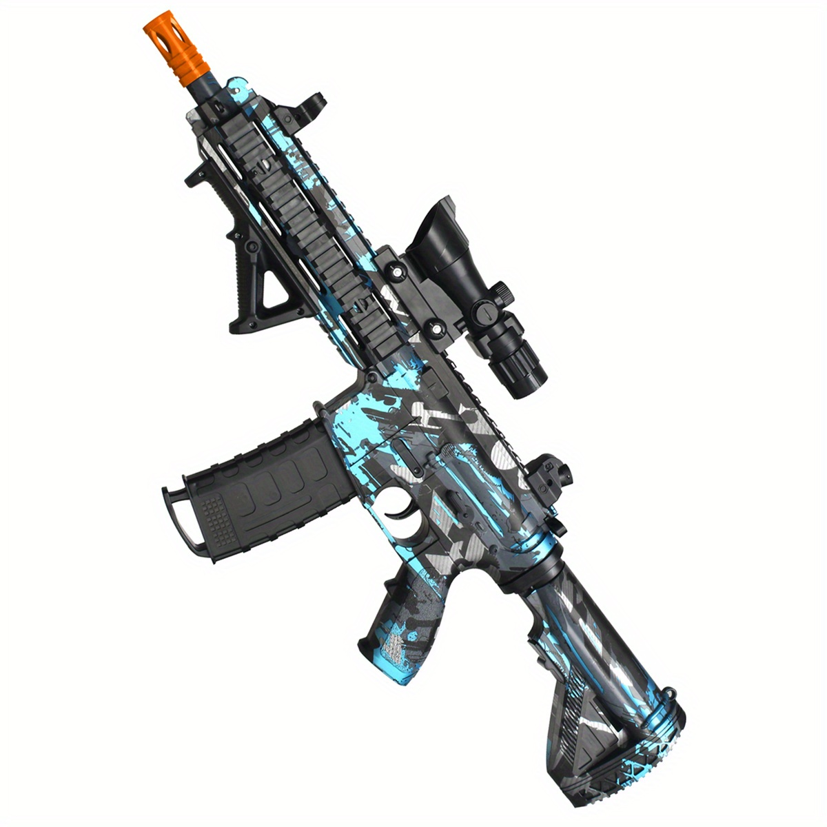 Full Auto Mode Gel Gun M416-Dg,Ball Blaster with Drum & Mag, Rechargeable