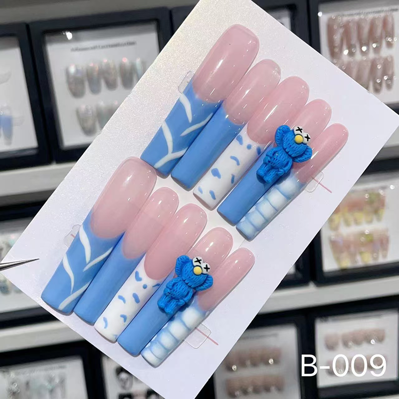 Luxury Press on Nails Set, Handmade Reusable Fake Nails with Designs, Assorted Mixed Styles Long/Short False Nails