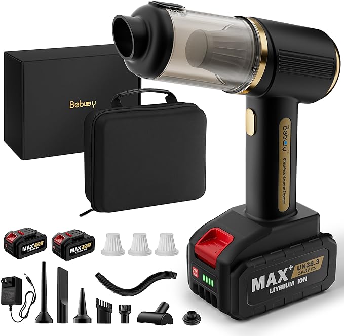 Handheld Cordless Rechargeable Car Vacuum Cleaner: 28000 Pa, 4-in-1