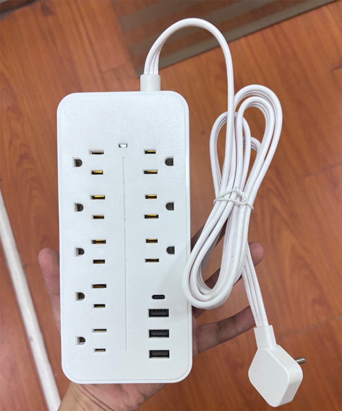 UL Listed Power Strip Surge Protector with 3 USB Ports (1 USB-C), 8 Outlets Extender, 1.2M/1.5M Heavy Duty Extension Cord - Wholesale Liquidation Deal.