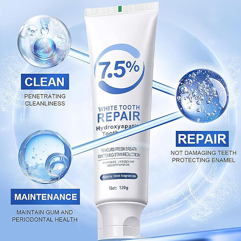7.5% Nano Hydroxyapatite Toothpaste for Enamel Repair & Whitening, Professional Sensitive Teeth Relief, Mint Fragrance, 120g - Wholesale Liquidation Special.