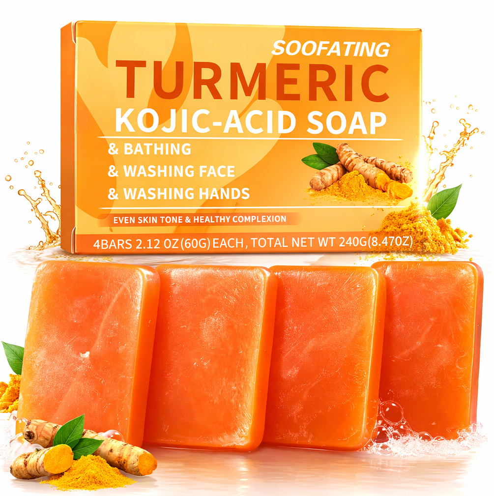 Turmeric Kojic Acid Handmade Soap - Natural Skin Brightening & Dark Spot Corrector - Wholesale Liquidation Bulk Deal.
