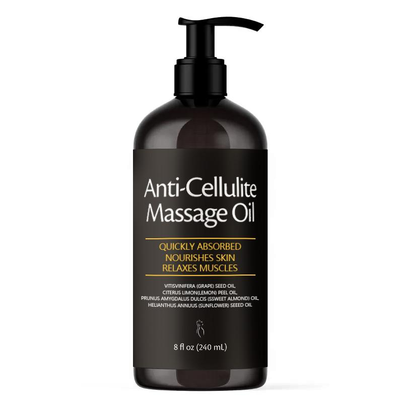 Anti-Cellulite Massage Oil (8 fl oz) - Natural Body Firming & Skin Nourishing Formula with Grape Seed Oil, Wholesale Liquidation Deal.