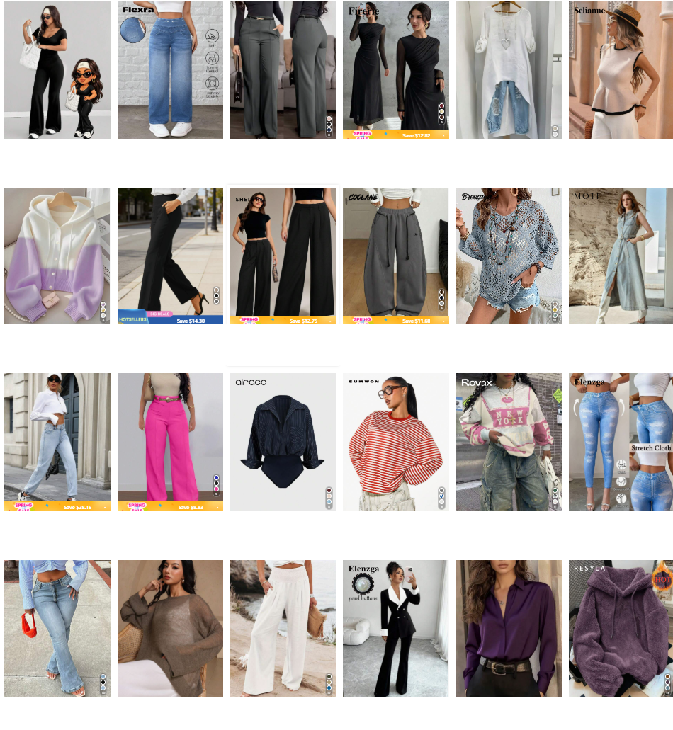 Premium Women's Fashion Apparel Mix - Trendy Jeans, Wide-Leg Pants, Hoodies & Dresses, Wholesale Liquidation Stock for Retailers.