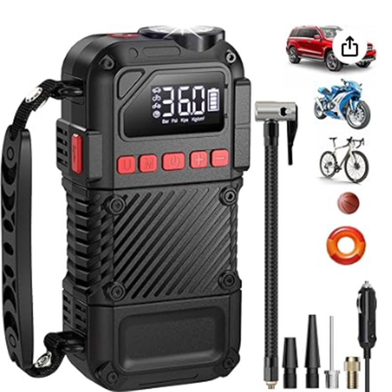 Portable Air Compressor Tire Inflator Mixed Bundle - Assorted Digital Car Tire Pumps with LED Light & Auto Shut-Off - Wholesale liquidation Electronics Lot