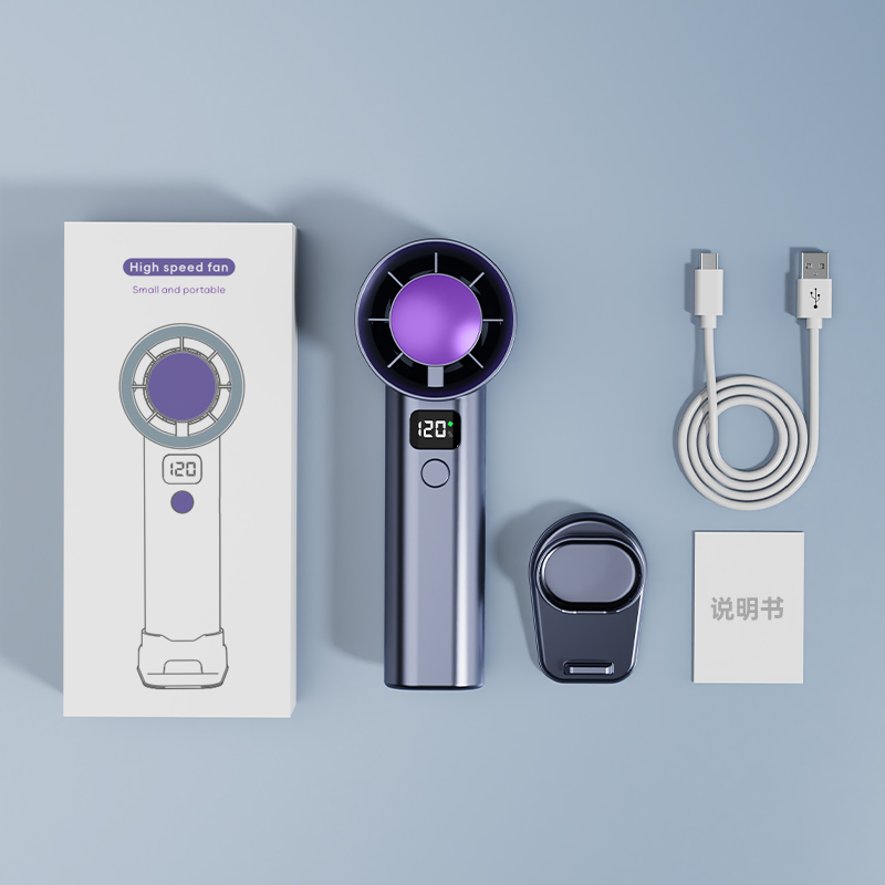 Adjustable Handheld Fan Outdoor Air Blower Rechargeable 120 Speed Cooling Fan For Travel Camping Office Battery Operated Desk