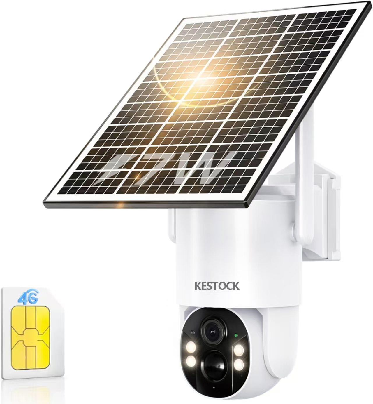 4G Solar Security Camera – No WiFi Needed Solar Powered Wireless Outdoor Security Camera, 360° No WiFi Off Grid Cameras with 9000mAh Battery, 4MP 2K Color Night Vision 2-Way Talk Camera with SIM Card